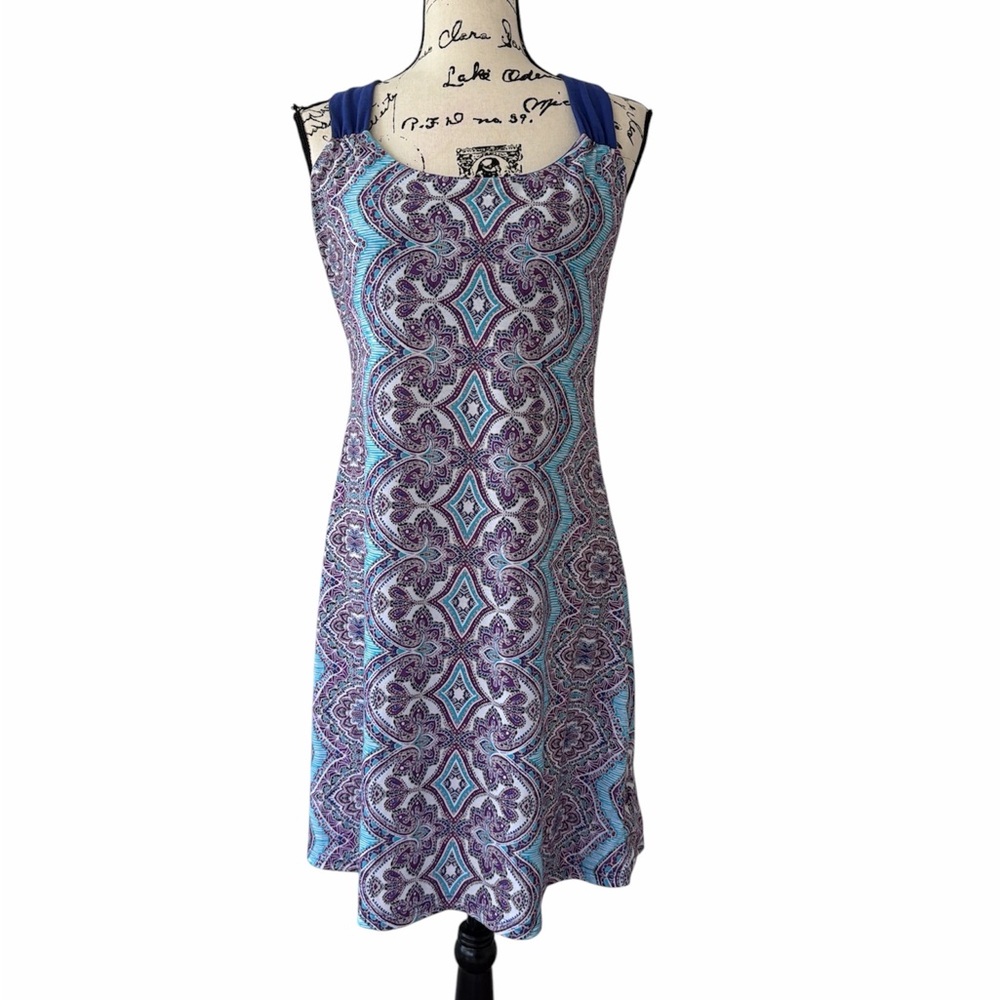 PrAna Paisley Geometric Cross-Back Dress Built Bra Mandala Sz XL Quinn Casual - Picture 11 of 11
